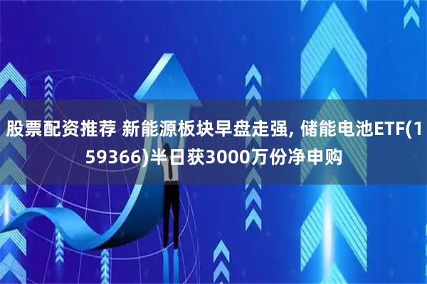 股票配资推荐 新能源板块早盘走强, 储能电池ETF(159366)半日获3000万份净申购